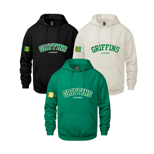Griffins Hoodie | CX2 Vault - Twill Embroidery with 613 LAX Patch on Sleeve & Logo on the Hood