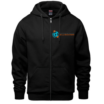 DE LA DÉCOUVERTE FULL ZIP HOODIE WITH EMBROIDERED LEFT CHEST LOGO