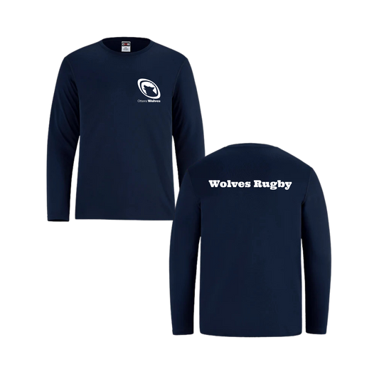 Wolves Rugby Dryfit Long Sleeve | CX2 Shore - Left Chest Heat Press & Wolves Rugby on the Back
