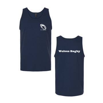Wolves Rugby Cotton Tank Top | S&S Gildan 2200 - Full Front Heat Press & Wolves Rugby on the Back