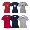 Girls OLLB Women's Cotton T-Shirt | CX2 Parkour - Full Front & Base Logo behind the Neck + "Orléans Girls Baseball" Underneath