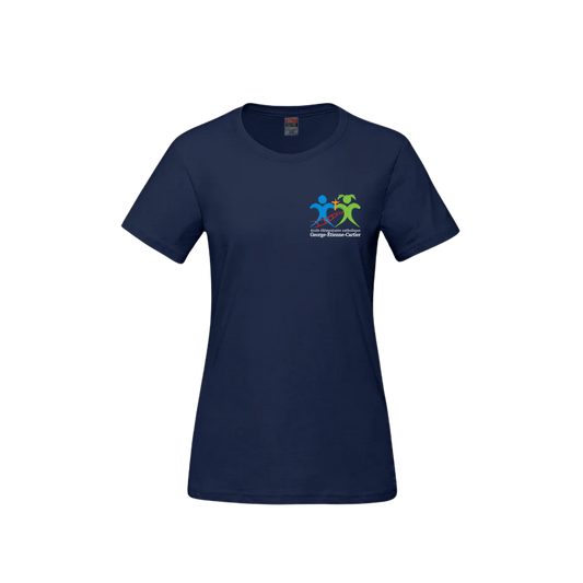 École élémentaire catholique George-Étienne-Cartier T-Shirt en Coton pour Femme | CX2 Parkour - Petit Logo Imprimé