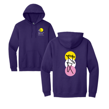 BEATRICE-DESLOGES HOODIE GILDAN MAUVE AVEC LOGO IMPRIMÉ AU DOS ET SUR LA POITRINE GAUCHE