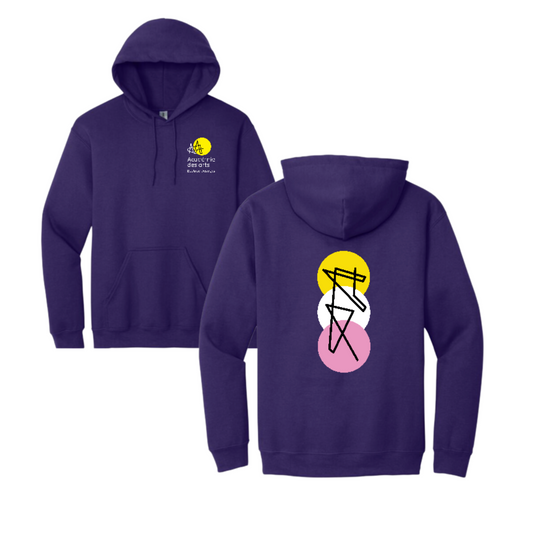 BEATRICE-DESLOGES HOODIE GILDAN MAUVE AVEC LOGO IMPRIMÉ AU DOS ET SUR LA POITRINE GAUCHE