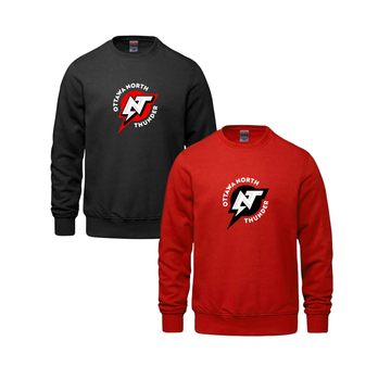 OTTAWA NORTH CREWNECK SWEATSHIRT WITH FULL FRONT HEAT PRESSED LOGO