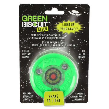 GREEN BISCUIT TRAINING HOCKEY PUCK ALIEN