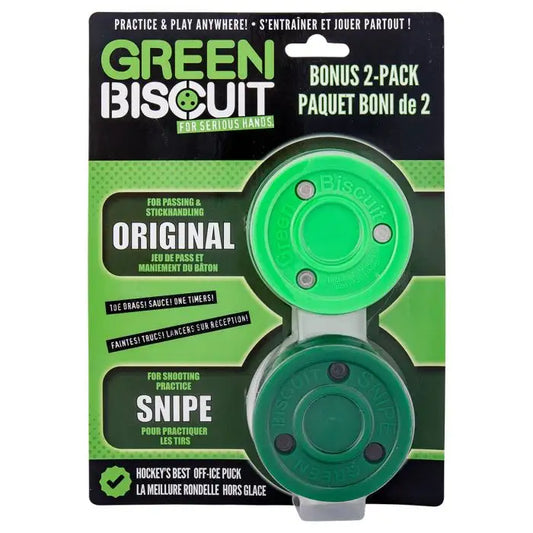 GREEN BISCUIT TRAINING/SNIPE HOCKEY PUCK COMBO