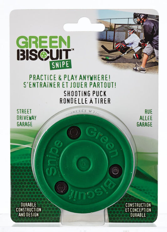 GREEN BISCUIT SNIPE HOCKEY PUCK