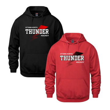 OTTAWA NORTH VAULT HOODIE WITH FULL FRONT HEAT PRESSED "THUNDER"