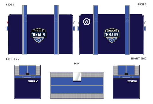 CUMBERLAND GRADS EQUIPMENT BAG-TEEN (31L X 18H X 15W) WITH EMBROIDERED GRADS LOGO