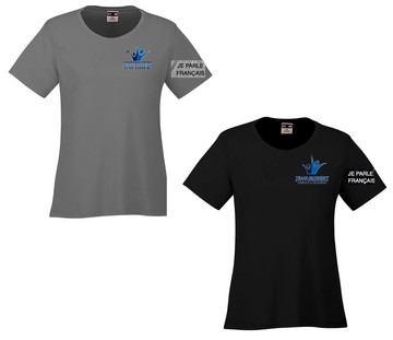 JEAN-ROBERT GAUTHIER LADIES DRYFIT SHIRT WITH LEFT CHEST HEAT PRESS