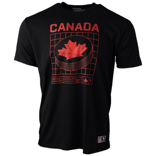 BAUER TEAM CANADA SHORT SLEEVES TEE PUCK HC BLACK YOUTH