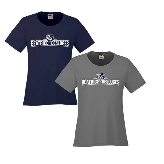 BEATRICE-DESLOGES TSHIRT DRYFIT À MANCHES COURTES FEMME AVEC LOGO IMPRIMÉ AU DEVANT